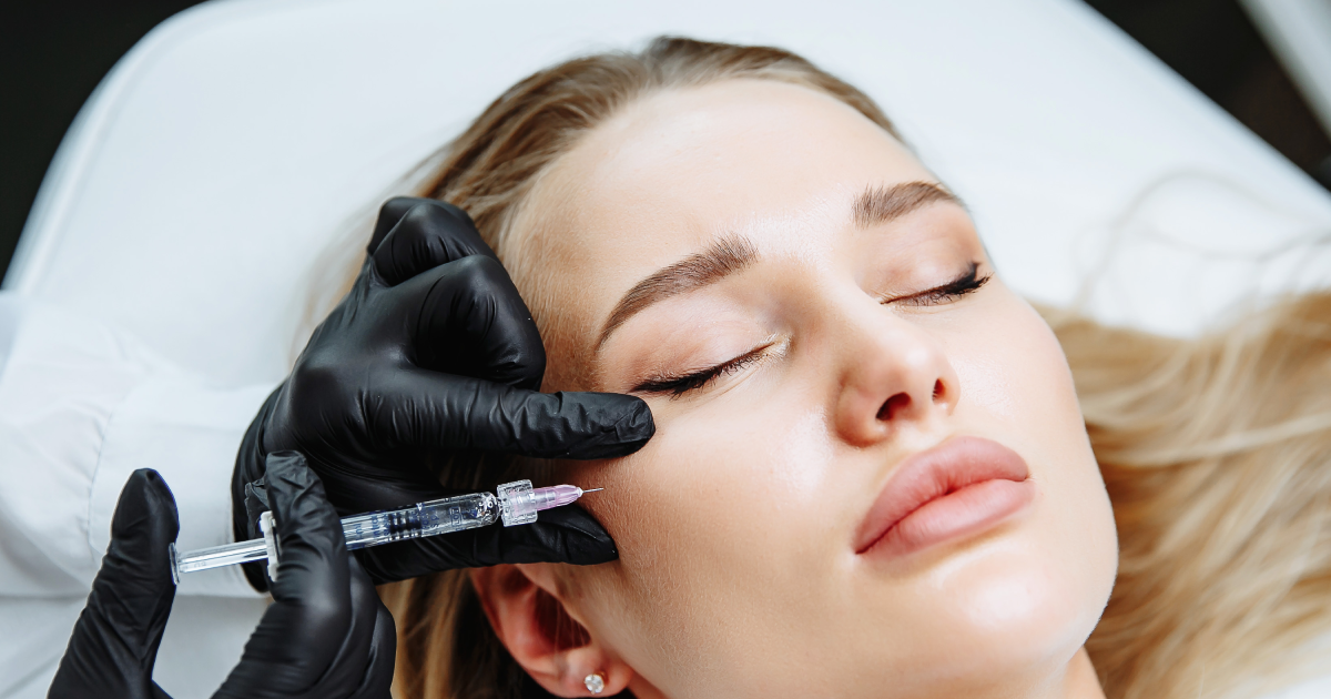 Woman receiving Sculptra facial injection treatment in Modesto, CA